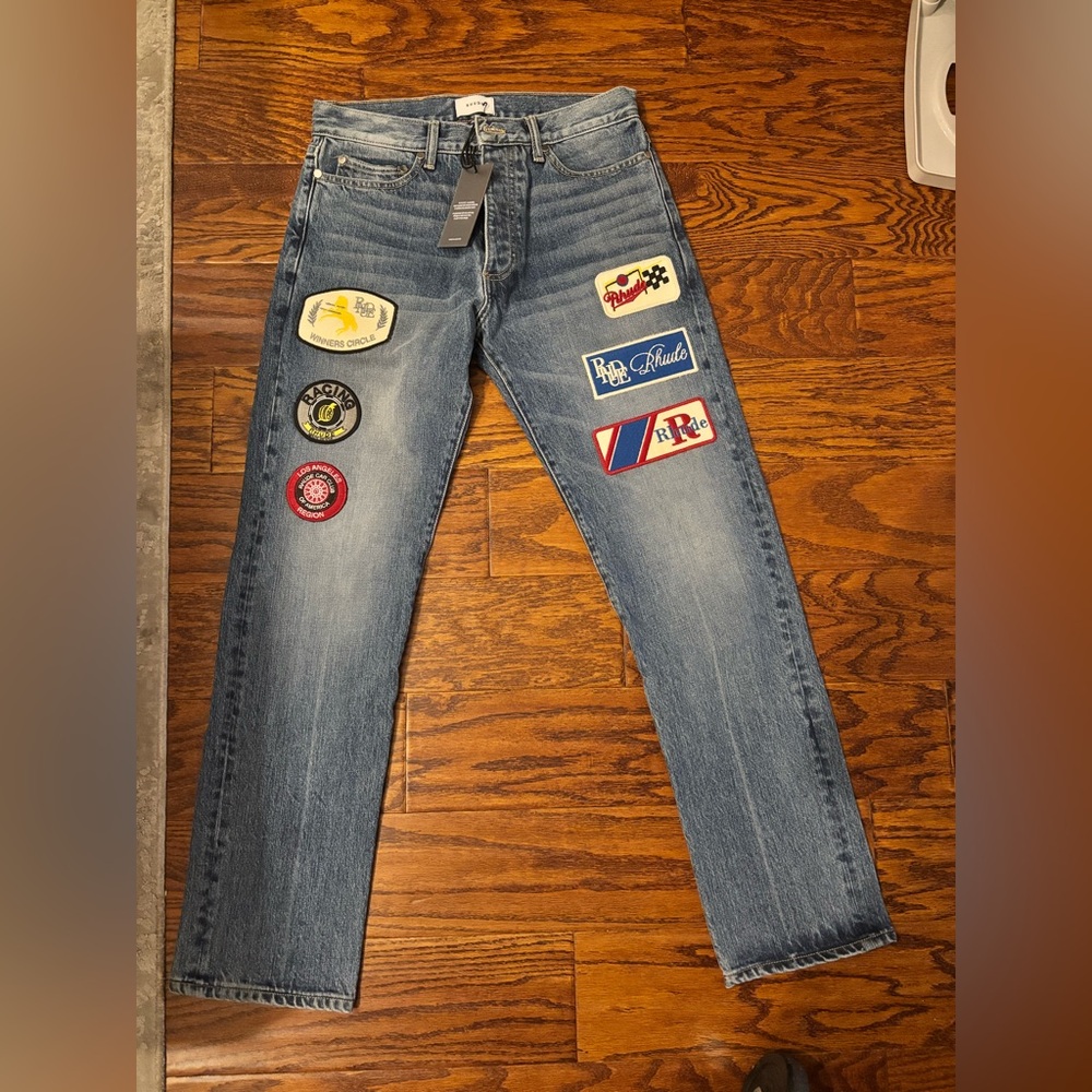 Rhude Rhude F1 Racing Patch Denim Jeans Winners Circle (New with tags) size 30